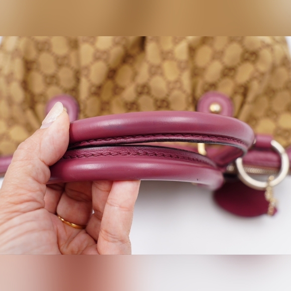 AQ28❤️ GUCCI Monogram Sukey Top Handle Satchel - Picture 8 of 15